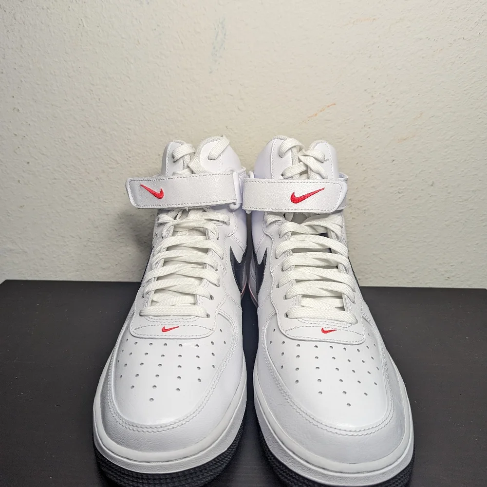 Nike Air Force 1 One High Hi Electric White Black Red FD0730 100 Uptown - Picture 2 of 9